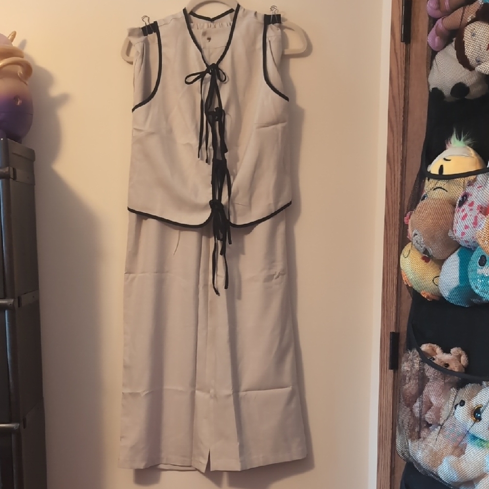 Cream Two Piece with Black Accents